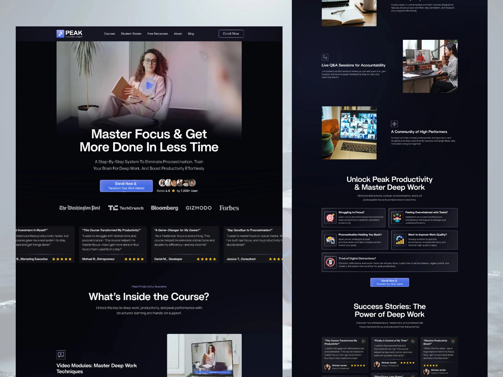 Peak Productivity Academy, A Course Funnel That Sells Deep Work, Not Hacks